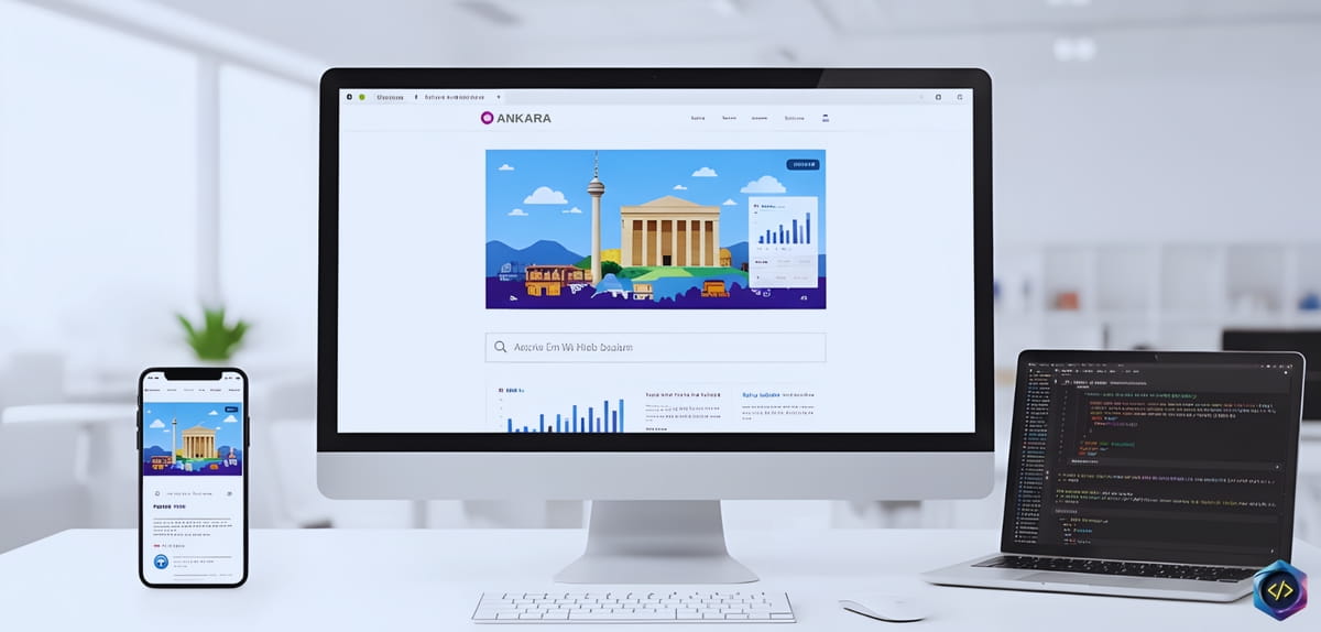 Ankara profesyonel web tasarım ve mobil uyumlu site görünümü.
